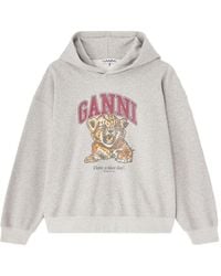 Ganni - Hoodie Met Grafische Print - Lyst