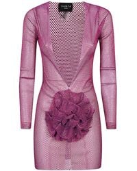 Santa Brands - Flower-Applique Mini Dress - Lyst