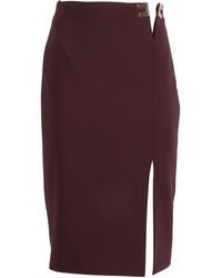 Elisabetta Franchi - Burgundy High Waisted Buckle Mini Skirt - Lyst