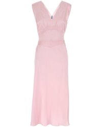Prada - Satin Dress Silk - Lyst