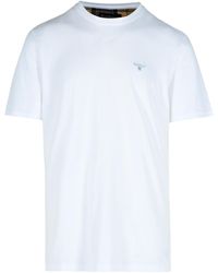 Barbour - Weißes Baumwoll -T -Shirt - Lyst