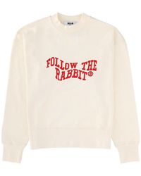 MSGM - Follow The Rabbit Sweatshirt Cotton Sweatshirts - Lyst