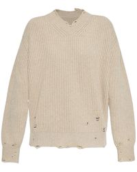 MM6 by Maison Martin Margiela - Gerippter Distressed-Pullover - Lyst