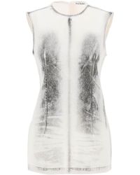 Acne Studios - Mini -Jeanskleid mit pigmentiertem Muster - Lyst