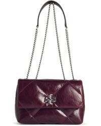 Tory Burch - Small 'Kira' Burgundy Lear Crossbody Bag - Lyst