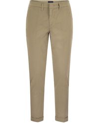 Fay - Stretch Gabardine Slim Trousers - Lyst