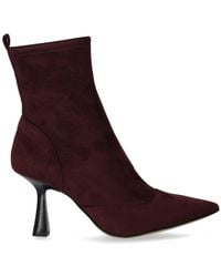 Michael Kors - Clara Burgundy Heeled Ankle Boot - Lyst