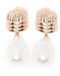 Self-Portrait - Knot Pearl Earrings - Lyst
