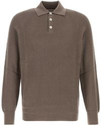 Brunello Cucinelli - Mud Cotton Polo Shirt - Lyst