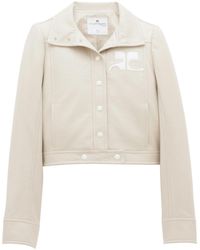 Courreges - Cropped Silk And Nylon Jacket - Lyst