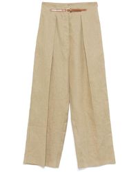 Semicouture - Pantaloni Di Lino Di - Lyst