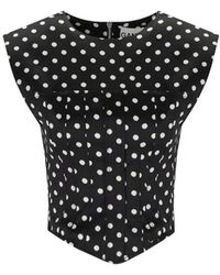 Ganni - Polka-Dot Corset Top - Lyst