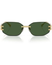 Versace - Zonnebril Ve2274 100271 Goud/donkergroen Unisex - Lyst