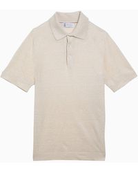 Brunello Cucinelli - Natural Short-Sleeved Polo Shirt - Lyst
