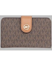 MICHAEL Michael Kors - Logo Print Trifold Wallet, 8.2 Cm X 12.7 Cm X 1.3 Cm - Lyst