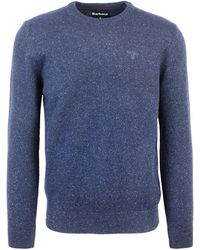 Barbour - Maglione Blu Essential Tisbury - Lyst
