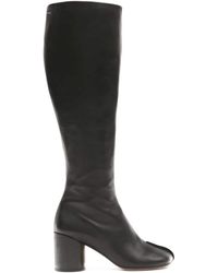 MM6 by Maison Martin Margiela - Leder Knie -Hochstiefel - Lyst