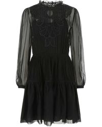 Alberta Ferretti - Chiffon Mini Dress - Lyst