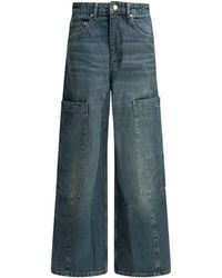 Ganni - "Baggy Cargo" Wide Leg Jeans - Lyst