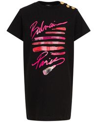Balmain - "Lipstick" Logo Dress - Lyst