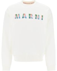 Marni - Sweatshirt mit kariertem Logo - Lyst