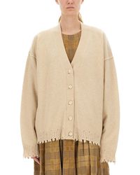 Uma Wang - Relaxed Fit Cashmere Cardigan With V-Neckline And Distressed Edges - Lyst