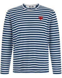 Comme des Garçons - Heart Striped Cotton T Shirt - Lyst