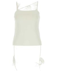 Jil Sander - Ivory Viscose Blend Top - Lyst