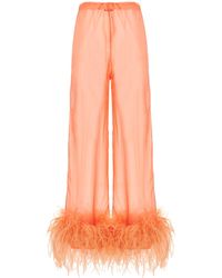 Oséree - Feather Silk Pants - Lyst