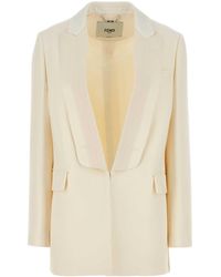 Fendi - Ivory Wool Blend Blazer - Lyst