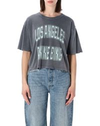 Anine Bing - Johnny Cropped T-Shirt - Lyst