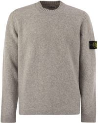 Stone Island - Round Neck Jumper Met Gaasachtige Textuur - Lyst