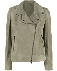 Brunello Cucinelli - Suede Leather Biker Jacket - Lyst