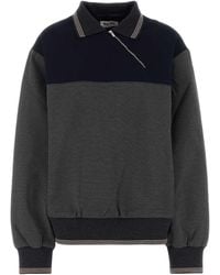 Miu Miu - Two-Tone Stretch Viscose Blend Oversize Polo Shirt - Lyst