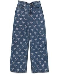 Self-Portrait - Jeans Met Strik Van Stras - Lyst