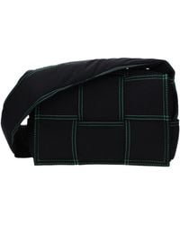 Bottega Veneta - Borse A Tracolla Cassette Uomo Tessuto Nero/Parrocchetto - Lyst