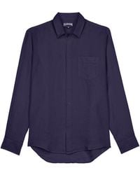 Vilebrequin - Long Sleeved Linen Shirt With A Pocket - Lyst