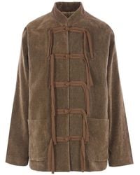 Uma Wang - Chaqueta de terciopelo con cierre de trenca - Lyst