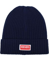 KENZO - Cappelli Lana Blu - Lyst