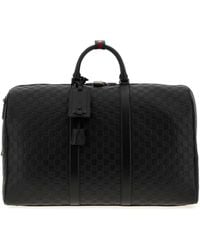 Gucci - Leather Gg Emblem Duffle Bag - Lyst