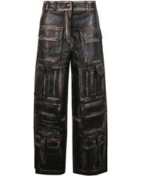 Fermas.club - Leather Cargo Trousers - Lyst
