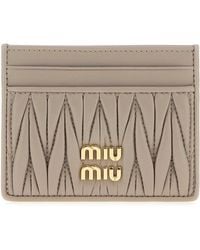 Miu Miu - Mini Leather Card Holder (10 Cm X 8 Cm) - Lyst