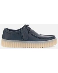 Clarks - Torhill Lo "navy Blue Leather Lace Up Shoes - Lyst