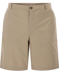 MC2 Saint Barth - Stretch Cotton Chino Shorts With Elasticated Waistband - Lyst