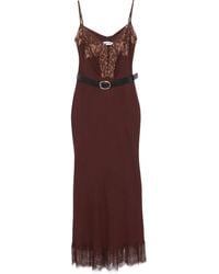Self-Portrait - Lace Insert Midi Dress - Lyst