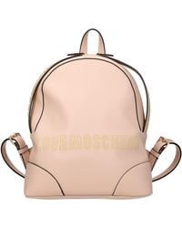 Love Moschino - Zaini E Marsupi Donna Poliuretano Rosa/Rosa Carne - Lyst