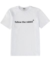 MSGM - Graphic Crew Neck T-Shirt - Lyst
