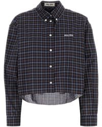 Miu Miu - Embroidered Cotton Shirt - Lyst
