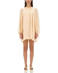 Chloé - Solid Round Neck Mini Dress - Lyst