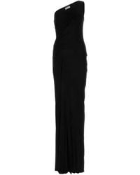 Saint Laurent Long Viscose Dress in Black | Lyst Canada